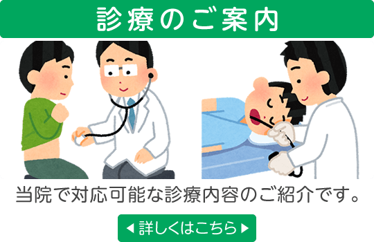 診療のご案内|当院で対応可能な診療内容のご紹介です。詳しくはこちら